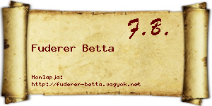 Fuderer Betta névjegykártya